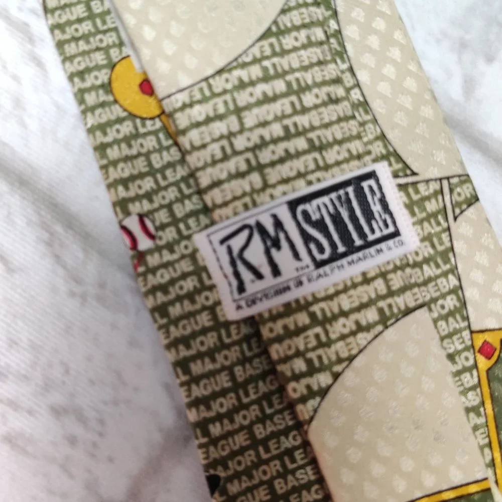 Vintage RM Style Necktie Ralph Marlin Grand Slam Home Run Baseball Novelty Tie